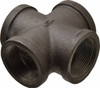 B&K Mueller Size 1-1/2", Class 150, Malleable Iron Black Pipe Cross 150 psi, Threaded End Connection 521-007HC - 62149349