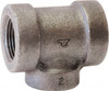 Made in USA Size 1-1/2 x 1 x 1-1/2", Class 125, Cast Iron Black Pipe Reducing Tee 175 psi, FPT End Connection 0300044005 - 33846593