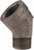 Made in USA Size 1-1/4", Class 300, Malleable Iron Black Pipe 45° Street Elbow 300 psi, Threaded End Connection 1B.B300S45L - 36997039