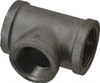 Made in USA Size 1-1/2 x 1-1/2 x 1-1/4", Class 150, Malleable Iron Black Pipe Reducing Tee 150 psi, Threaded End Connection 1DX1B.BMT - 36988111