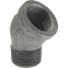 Value Collection Size 1-1/4", Class 150, Malleable Iron Black Pipe 45° Street Elbow 150 psi, Threaded End Connection B121 32 - 36997955