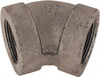 Value Collection Size 1-1/4", Class 300, Malleable Iron Black Pipe 45° Elbow 300 psi, Threaded End Connection B120 32 300# - 36996973