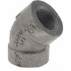 Value Collection Size 3/4", Class 300, Malleable Iron Black Pipe 45° Elbow 300 psi, Threaded End Connection B120 20 300# - 36996957