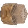 Merit Brass 1" Brass Pipe Square Head Plug MNPT Ends, Class 125 X117-16 - 02203115
