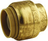 SharkBite 1/2" Brass Pipe End Cap Push-to-Connect x Push-to-Connect Ends, 200 psi, Brass Finish, Class Rigid U514LF - 33279282