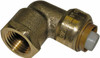 SharkBite 1/2 x 1/2" Brass Pipe 90° Elbow Push-to-Connect x FNPT Ends, 200 psi, Brass Finish, Class Rigid U308LF - 33279118