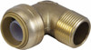 SharkBite 1/2 x 1/2" Brass Pipe 90° Elbow Push-to-Connect x MNPT Ends, 200 psi, Brass Finish, Class Rigid U280LF - 33279068