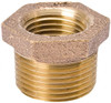 Value Collection 1 x 1/2" Red Brass Pipe Hex Bushing MPT Ends, 125 psi, Red Brass Finish, Class 125 455-053NL - 45883105