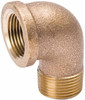Value Collection 1" Red Brass Pipe 90° Street Elbow MPT Ends, 125 psi, Red Brass Finish, Class 125 452-005NL - 45883279