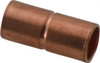 Mueller Industries 1/8" Wrot Copper Pipe Coupling with Rolled Stop C x C, Solder Joint W 01003 - 36889756