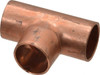 Mueller Industries 3/8" Wrot Copper Pipe Tee C x C x C, Solder Joint W 04001 - 36891364