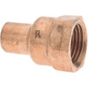 Mueller Industries 1/2" Wrot Copper Pipe Adapter FTG x F, Solder Joint W 01531 - 36890465