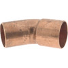 Mueller Industries 1" Wrot Copper Pipe 45° Elbow FTG x C, Solder Joint W 03344 - 36890960