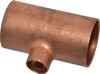 Mueller Industries 1-1/4 x 1-1/4 x 1/2" Wrot Copper Pipe Tee C x C x C, Solder Joint W 04071 - 36891638
