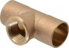 NIBCO 1 x 1 x 3/4" Cast Copper Pipe Tee C x C x F, Pressure Fitting B146450 - 71820740