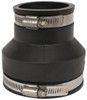 Fernco 3 x 2" PVC Flexible Pipe Coupling with Clamp 4" Long, Pipe x Pipe, Stainless Steel Clamp 1056-32 - 82978685