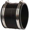 Fernco 4" PVC Flexible Pipe Coupling with Clamp 4" Long, Socket x Socket, Stainless Steel Clamp 1060-44 - 82978958