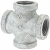 B&K Mueller 1/2" Galvanized Malleable Iron Pipe Cross Threaded Ends, 300 Liquid & Gas psi, 150 Steam psi 511-003HN - 62147566