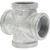 B&K Mueller 1-1/4" Galvanized Malleable Iron Pipe Cross Threaded Ends, 300 Liquid & Gas psi, 150 Steam psi 511-006HC - 62147590