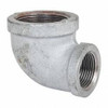 Made in USA 1-1/2 x 1" Galvanized Malleable Iron Pipe Reducing Elbow Threaded Ends, 300 Liquid & Gas psi, 150 Steam psi 1DX1.NML - 36988871