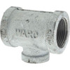Value Collection 1 x 1 x 1/2" Galvanized Malleable Iron Pipe Reducing Tee Threaded Ends, 300 Liquid & Gas psi, 150 Steam psi G130R 25X15 - 36988244