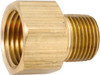 Anderson Metals 3/4-14 Male 3/4-14 Female MNPT x FNPT Industrial Pipe Adapter 1,000 psi, Brass 756120-1212 - 55540413