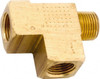 Anderson Metals 3/4-14 Male 3/4-14 Female MNPT x FNPT Industrial Pipe Street Tee 1,000 psi, Brass 756127-12 - 55540751