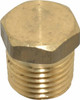 CerroBrass 1/4 Male MNPTF Industrial Pipe Hex Head Plug 1,200 psi, Brass, 3/4" OAL P-121A-B - 79870820