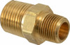 Parker Hannifin 1/2 x 3/8 Male MNPTF Industrial Pipe Hex Nipple 1,000 psi, Brass, 1.62" OAL 216P-8-6 - 83295436