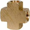 Parker Hannifin 1/4 Female FNPTF Industrial Pipe Female Cross 1,000 psi, Brass 2205P-4 - 83296038
