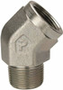 Parker Hannifin 1 Male 1 Female MNPTF x FNPTF Industrial Pipe 45° Street Elbow 1,800 psi, Zinc Plated Steel 1 CD45-S - 72517113