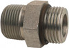 Parker Hannifin 1-1/16-12 x 3/4 Male Male Straight Thread O-Ring x Male NPTF 1-1/4" Hex Industrial Pipe Adapter 5,000 psi, Zinc Plated Steel, 1-13/16" OAL 12-3/4 F5OF-S - 72519143
