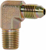 VOSS 7/16-20 x 1/4 Male MJIC x MBSPT Industrial Pipe 90° Elbow Adapter Zinc Plated Carbon Steel JB 0404-90K - 84432871