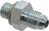VOSS 7/16-20 x M10x1 Male MJIC x Male Metric 5/8" Hex Industrial Pipe Adapter Zinc Plated Carbon Steel, 1-3/16" OAL JM 0410 - 84433085
