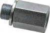 VOSS 1/8 Male 1/8 Female MBSPP x FNPT 9/16" Hex Industrial Pipe Adapter Zinc Plated Carbon Steel, 1-1/16" OAL PB 0202 - 84433374