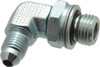 VOSS 7/16-20 x M14x1.5 Male MJIC x Male Metric Industrial Pipe 90° Elbow Adapter Zinc Plated Carbon Steel JM 0414-90 - 84433127