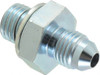VOSS 7/16-20 x M12x1.5 Male MJIC x Male Metric 3/4" Hex Industrial Pipe Adapter Zinc Plated Carbon Steel, 1-1/4" OAL JM 0412 - 84433101