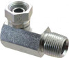 Weatherhead 1/2-14 Male 3/8-18 Female FNPSM x MNPT Industrial Pipe 90° Elbow Adapter 2,500 psi, Steel 2047-6-8S - 09725458