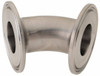 VNE 1" Clamp Style Sanitary Stainless Steel Pipe 45° Elbow Tube OD Connections, Grade 316/316L EG2K-6L1.0 - 04532404