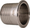 VNE 2-1/2" Clamp Style Sanitary Stainless Steel Pipe Rubber Hose Adapter Tube OD Connections, Grade 304 EG14RT2.5 - 04530382