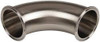 VNE 3" Clamp Style Sanitary Stainless Steel Pipe 90° Elbow Tube OD Connections, Grade 304 EG2C3.0 - 04532362