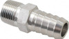 Ham-Let 1/2 x 3/8" 316 Stainless Steel Pipe Hose Connector Barb x MNPT Ends, 7,300 psi 3001307 - 85650471