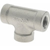Merit Brass 1/8" 304 Stainless Steel Pipe Tee FNPT x FNPT x FNPT Ends, 150 psi K406-02 - 36900223