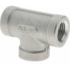 Merit Brass 1/4" 316 Stainless Steel Pipe Tee FNPT x FNPT x FNPT Ends, 150 psi K606-04 - 36901254