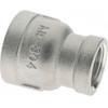 Merit Brass 1/2 x 3/8" 304 Stainless Steel Pipe Reducer Coupling FNPT x FNPT Ends, 150 psi K412-0806 - 36900439