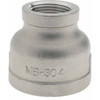 Merit Brass 1-1/4 x 3/4" 304 Stainless Steel Pipe Reducer Coupling FNPT x FNPT Ends, 150 psi, 1-29/32" OAL K412-2012 - 33094921