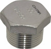 Merit Brass 1" 304 Stainless Steel Pipe Hex Head Plug MNPT Ends, 150 psi, 1-5/64" OAL K417H-16 - 33095555