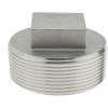 Merit Brass 3" 316 Stainless Steel Pipe Square Head Plug MNPT Ends, 150 psi, 2-3/64" OAL K617-48 - 33095480