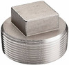 Merit Brass 4" 316 Stainless Steel Pipe Square Head Plug MNPT Ends, 150 psi, 2-13/32" OAL K617-64 - 33095498