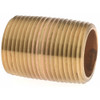 Merit Brass 1-3/8" Long, 3/4" Pipe Threaded Brass Pipe Nipple NPT Thread, Red Brass 2012-001 - 02204410
